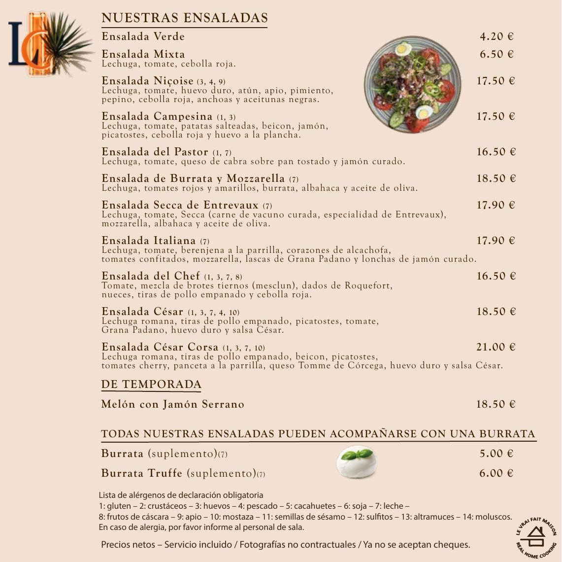 Menú del Restaurante - Español - página 4